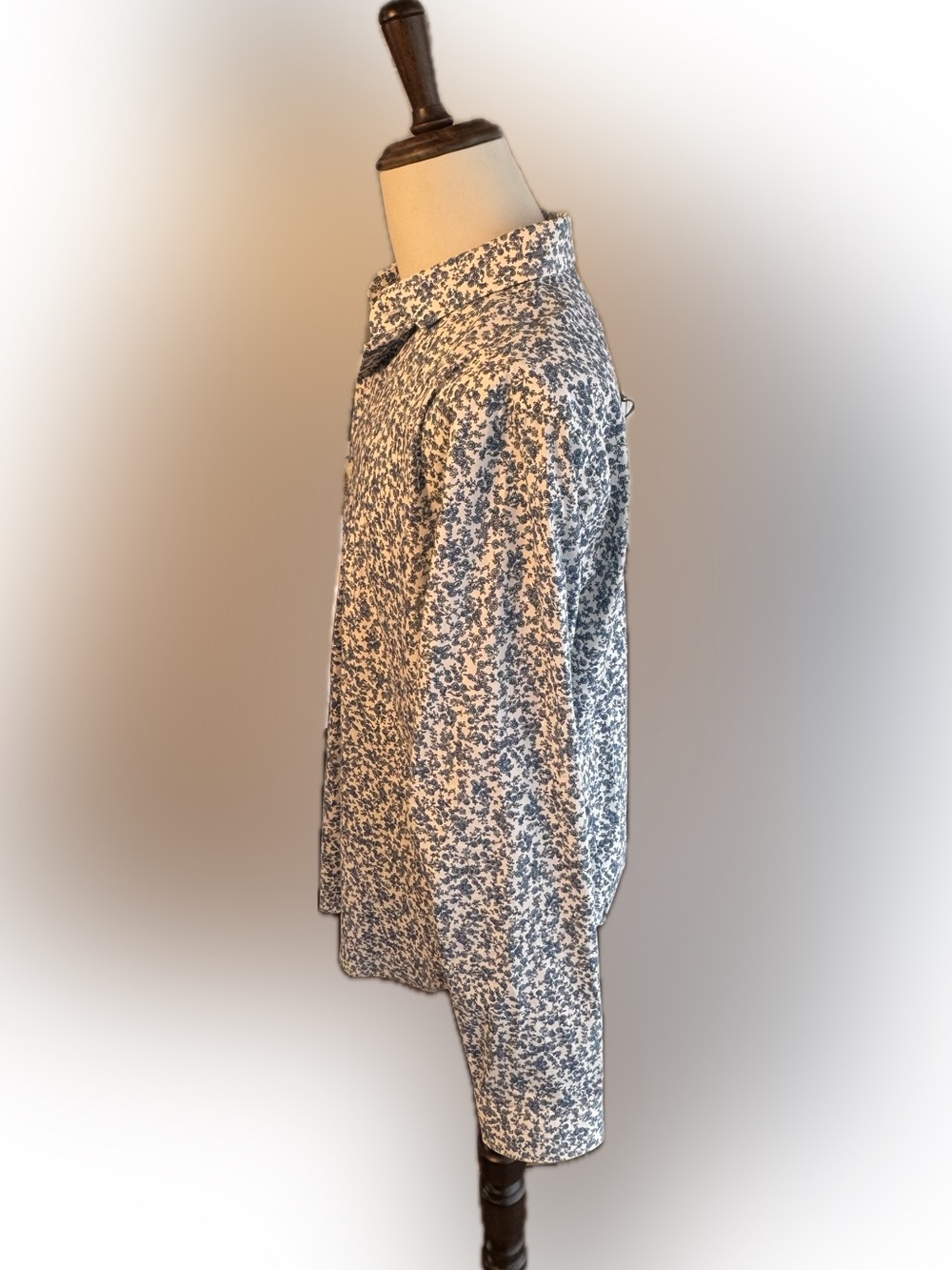 Express Extra Slim XL Blue Floral Print Button Down Shirt Mens